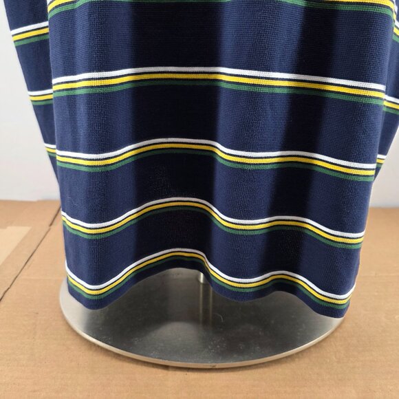Lacoste Sport Polo Shirt Mens 4XL FR 9 Blue Shirt Striped Short Sleeve Preppy - Picture 13 of 16